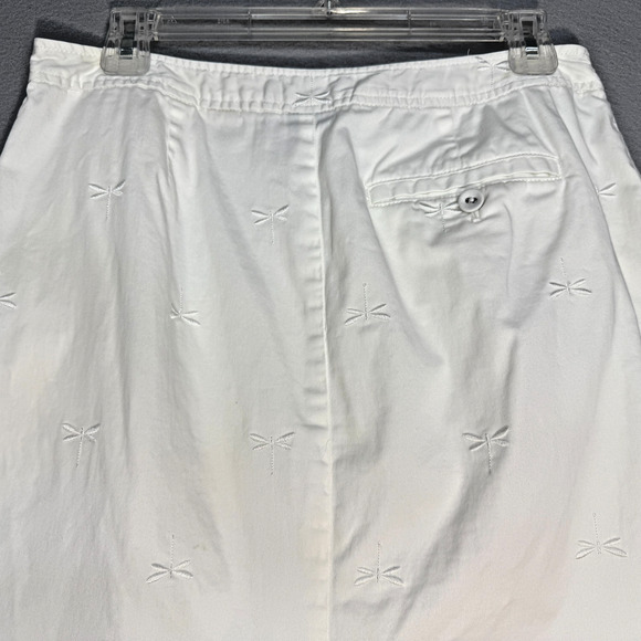Talbots Women's White Embroidered A-line Skirt ‎ Size 8 Casual Classic Preppy - Picture 4 of 7